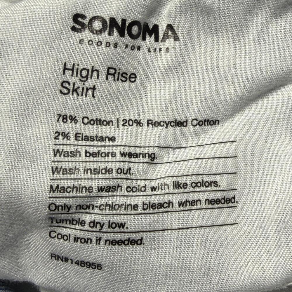 SONOMA Goods For Life Skirt Womens 8 Blue High Rise Denim Knee Length Stretch - Picture 7 of 9